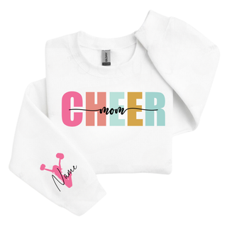 Custom Cheer Mom Color Pop Crewneck Sweatshirt