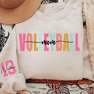 Custom Volleyball Mom Color Pop Crewneck Sweatshirt