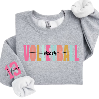 Custom Volleyball Mom Color Pop Crewneck Sweatshirt