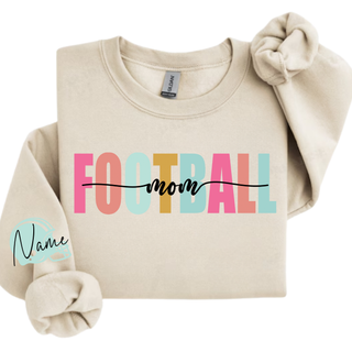 Custom Football Mom Color Pop Crewneck Sweatshirt