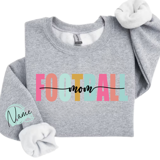 Custom Football Mom Color Pop Crewneck Sweatshirt