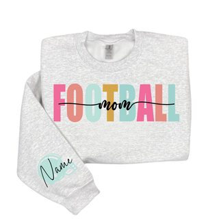 Custom Football Mom Color Pop Crewneck Sweatshirt