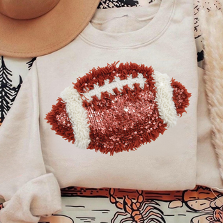 Faux Sequin Yarn Football Top