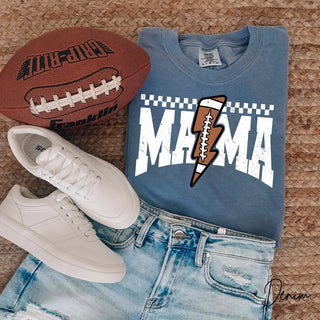 Distressed Football Mama Lightning Comfort Colors Top
