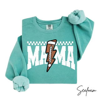 Distressed Football Mama Lightning Comfort Colors Top