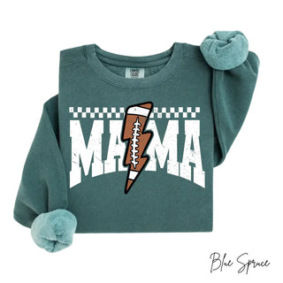 Distressed Football Mama Lightning Comfort Colors Top