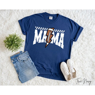 Distressed Football Mama Lightning Comfort Colors Top
