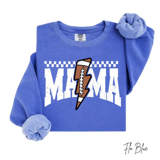 Distressed Football Mama Lightning Comfort Colors Top