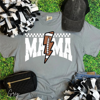 Distressed Football Mama Lightning Comfort Colors Top