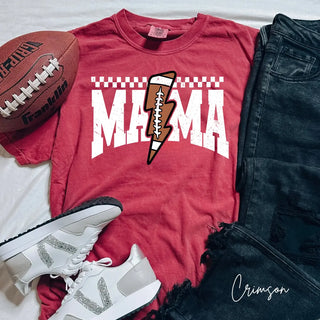 Distressed Football Mama Lightning Comfort Colors Top