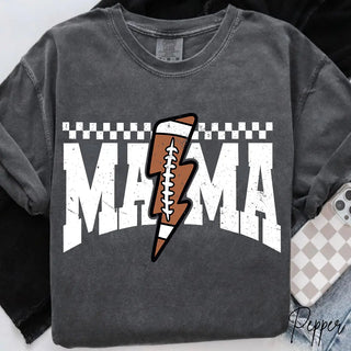 Distressed Football Mama Lightning Comfort Colors Top
