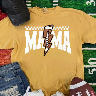 Distressed Football Mama Lightning Comfort Colors Top