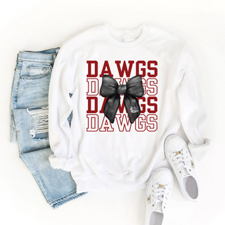 Rossville Dawgs Stacked Girly Black Bow