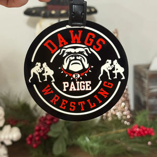 Rossville Bulldawgs Wrestling Bag Tag (Girl Wrestlers)