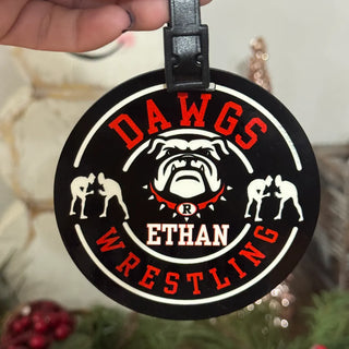 Rossville Bulldawgs Wrestling Bag Tag (Boy Wrestlers)