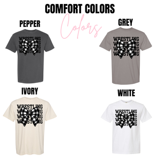 Wrestling Plaid Bow Graphic Top