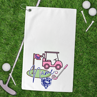 St. Marys Bears Personalized Golf Towel (Girly Design)