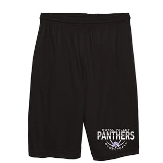 Royal Valley Panthers Basketball V1 Black Performance Shorts