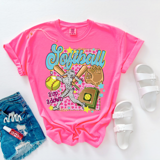 Softball 3 Up 3 Down Girly Top