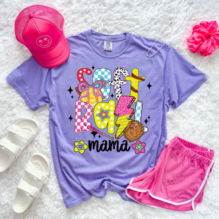 Retro Softball Mama Comfort Colors Tee
