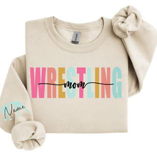 Custom Wrestling Mom Color Pop Crewneck Sweatshirt V2