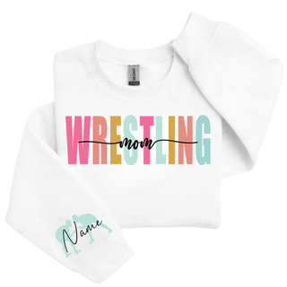 Custom Wrestling Mom Color Pop Crewneck Sweatshirt V2
