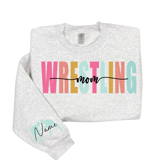 Custom Wrestling Mom Color Pop Crewneck Sweatshirt V2