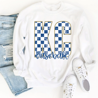 Distressed Checkered KC Baseball V2