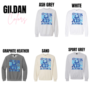We Wear Blue Autism Awareness Faux Glitter Top