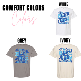We Wear Blue Autism Awareness Faux Glitter Top