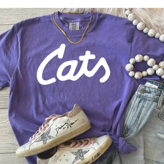 Cats Comfort Colors Grape Top