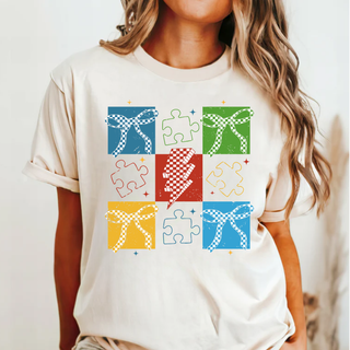 Autism Puzzles and Bows Top
