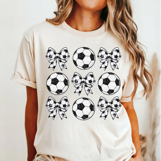 Soccer Balls and Bow Grid Top