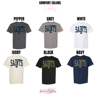 Comfort Colors short sleeve options for the Topeka Saints Distressed Arch Football Top