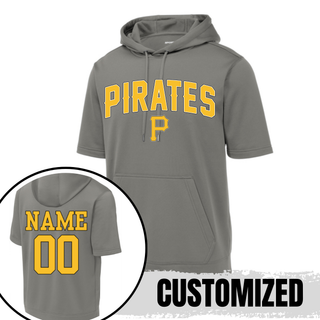 Pirate Baseball Fleece Short Sleeve Hooded Pullover V2