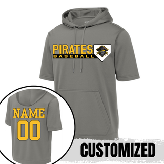 Pirate Baseball Fleece Short Sleeve Hooded Pullover V3