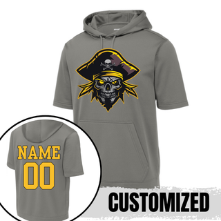 Pirate Baseball Fleece Short Sleeve Hooded Pullover V6