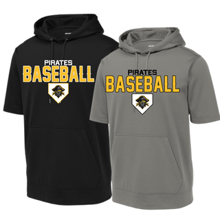 Pirate Baseball Fleece Short Sleeve Hooded Pullover V5