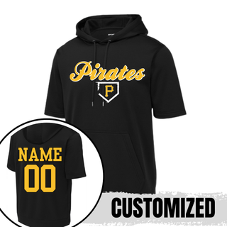 Pirate Baseball Fleece Short Sleeve Hooded Pullover V7