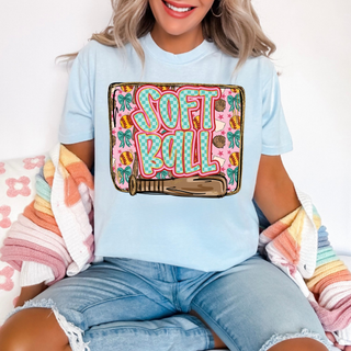 Funky Girl Softball Graphic Tee