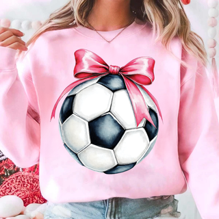 Soccer Ball Pink Bow Top