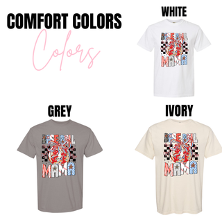 Baseball Mama Checkered Baseball Bow Top