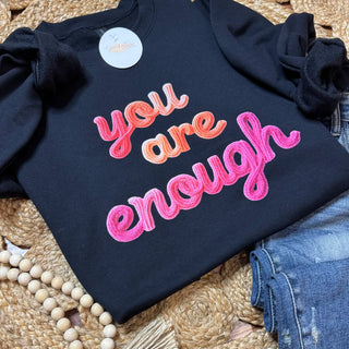 You Are Enough Faux Yarn Top