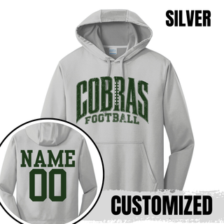 Jackson Heights Cobras Distressed Football Performance Fleece Hoodie