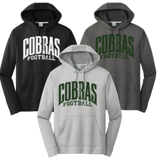 Jackson Heights Cobras Distressed Football Performance Fleece Hoodie