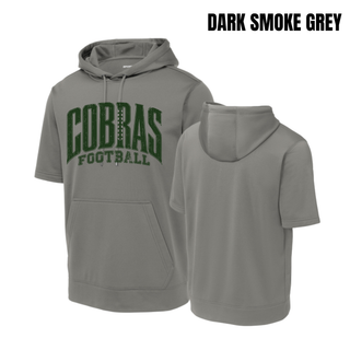 Jackson Heights Cobras Distressed Football Fleece Short Sleeve Hooded Pullover