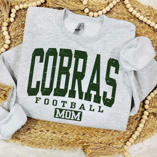 Jackson Heights Cobras Distressed Football Mom Top