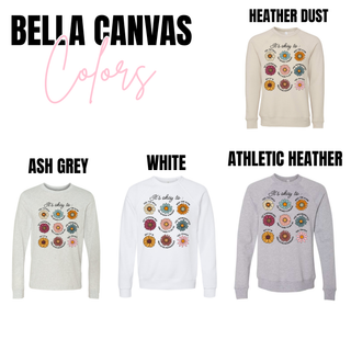 Bella Canvas It’s Okay To mental health affirmation shirt available in heather dust, ash grey, white, and athletic heather