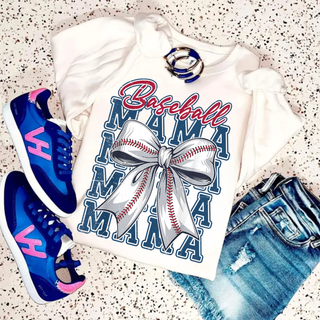 Stitches and Bows Baseball Mama Top