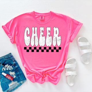Distressed Retro Vibes Checkered Cheer Top